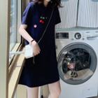 Short-sleeve Cherry Detail Polo Dress