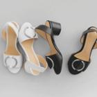 Hoop-accent Cylinder-heel Sandals