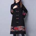 Quilted Frog-button Long Coat