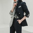 Set: Tweed Panel Double Breasted Blazer + Dress Pants