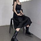 Spaghetti Strap A-line Midi Dress / T-shirt / Set