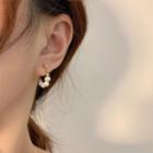 Freshwater Pearl Alloy Hoop Earring Gm2456 - Stud Earring - 1 Pair - Gold - One Size