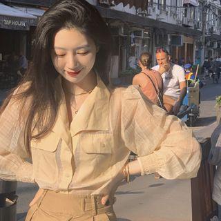 Set: See-through Shirt + Camisole