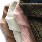 Denim Panel Faux Shearling Buttoned Jacket