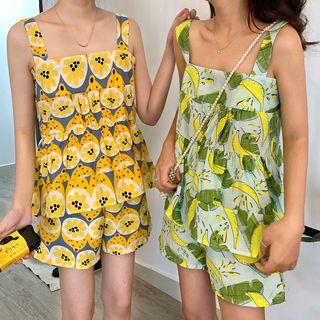 Set: Fruit Print Sleeveless Top + Shorts