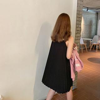 Spaghetti-strap Pleat Dress