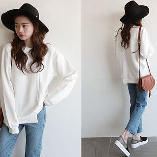 Asymmetric-hem Cotton Sweatshirt