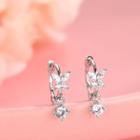 Rhinestone Butterfly Hoop Earring 1 Pair - Es1067 - 925 Silver - Silver - One Size