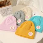 Embroidered Lettering Tag Knit Beanie