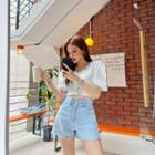 Puff-sleeve Scallop-piped Crop Cardigan
