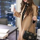 Open-front Wool Long Coat