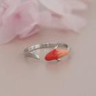 Carp Fish Sterling Silver Open Ring Orange Fish - Silver - One Size