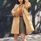 Double-breasted Trench Coat Khaki - One Size