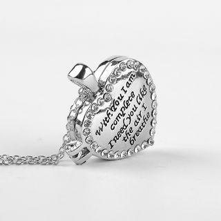 Rhinestone Lettering Sweetheart Pendant Necklace