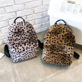 Leopard Fleece Backpack