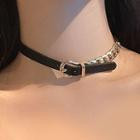 Faux Leather Chain Choker As Shown In Figure - One Size