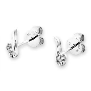 18k White Gold Dainty Diamond Accents Earrings (0.14 Cttw)