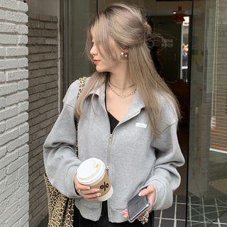 Long-sleeve Lapel Zip-up Jacket