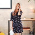 Short-sleeve Floral Pattern Dress