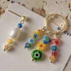 Flower Asymmetrical Alloy Dangle Earring 1 Pair - C-727 - Floral - Random - One Size