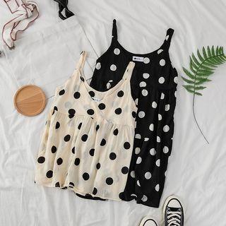 Spaghetti-strap Dotted Print Top / Dress
