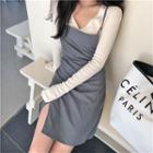 Split Hem Sleeveless Dress Gray - One Size