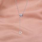 Rhinestone Pendant Sterling Silver Necklace Silver - One Size