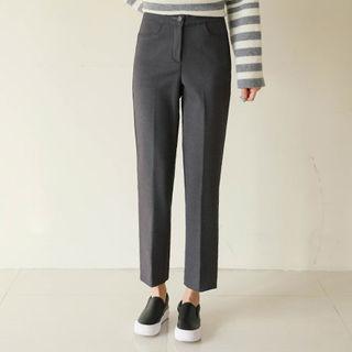 Coral-fleece Lined Cropped Dress Pants