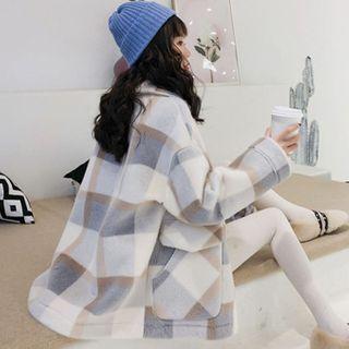 Peter Pan Collar Plaid Coat