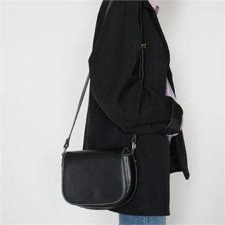 Snap-button Stitched Shoulder Bag