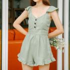 Ruffle-strap Playsuit