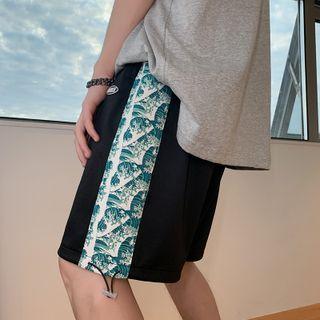 Wave Print Wide Leg Shorts