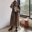 Leopard Print Long Cardigan Brown - One Size