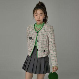 [no One Else] Contrast-trim Tweed Jacket Pink - One Size