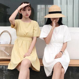 Backless Short-sleeve A-line Dress