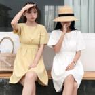 Backless Short-sleeve A-line Dress
