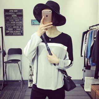 Colour Block Batwing Knit Top