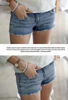 Frayed-hem Denim Shorts