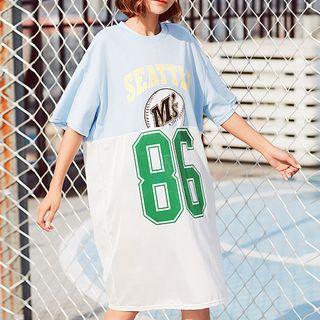 Number Printed T-shirt Dress