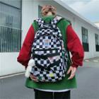 Checkerboard Bear Print Backpack Checkerboard - Black & White - One Size