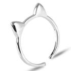 Alloy Cat Open Ring 01 - 0306 - Silver - One Size