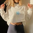Flower Patterned Long-sleeve Sweatshirt