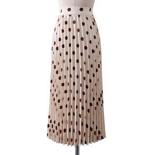 Polka Dot Midi Accordion Pleated Skirt