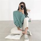 Dolman-sleeve Short Sweatshirt