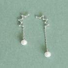 Non-matching Freshwater Pearl Sterling Silver Earrings