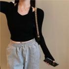 Halter-neck Cropped Sweater
