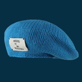 Applique Knit Beret Hat