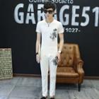 Set: Floral Print Short Sleeve T-shirt + Pants