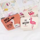 Flamingo Print Canvas Coin Purse