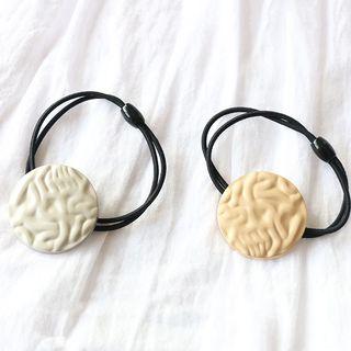 Textured Metal Disc Hair Tie